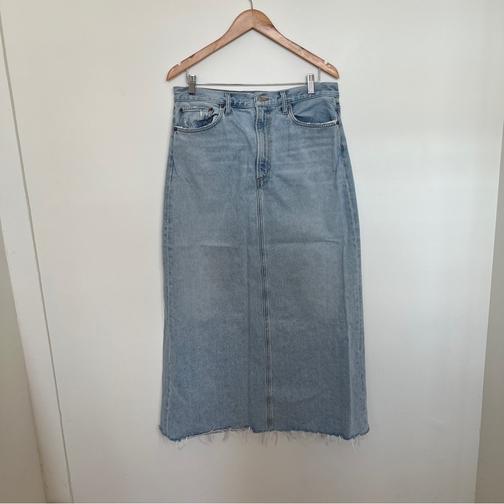 Agolde Denim Hilla Skirt In Light Blue Size 30 - Picture 3 of 6